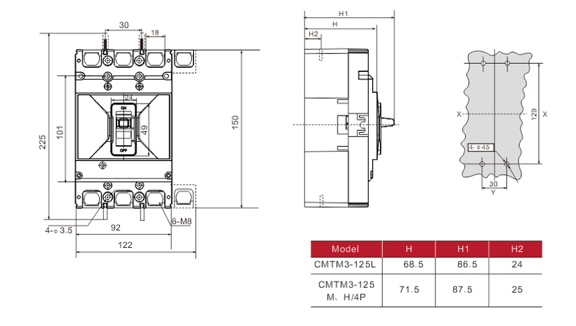 I-1-Outline-and-Installion-Dimension-(mm)