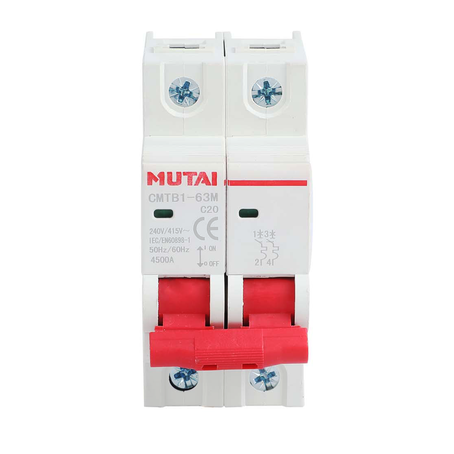 MUTAI MCB miniature circuit breakerCMTB1-63A 2 Pole