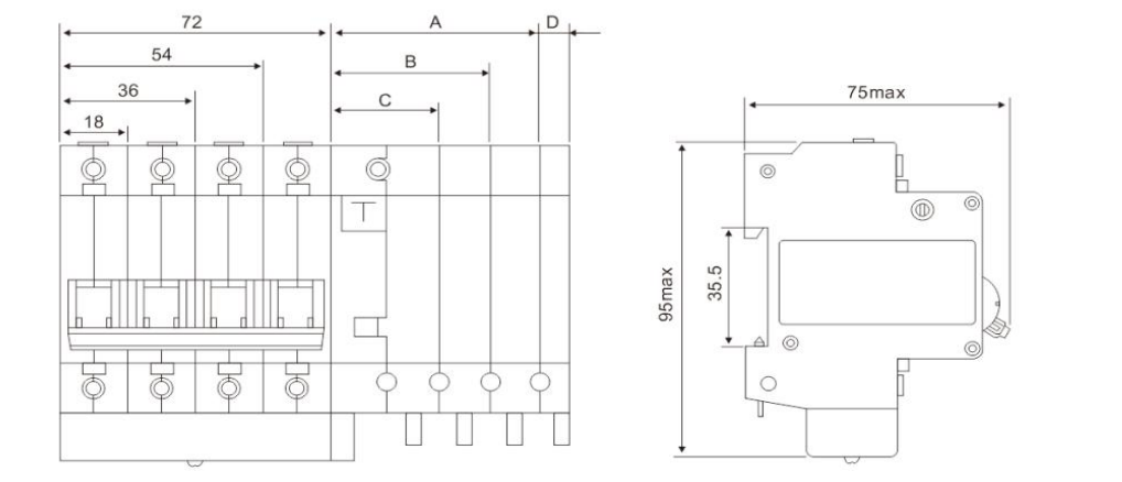 Kích thước phác thảo và cài đặt (mm)