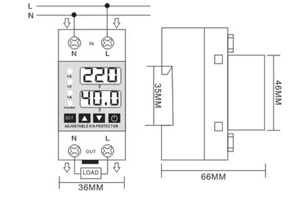 Wiring diagram and Dimensional Drawing